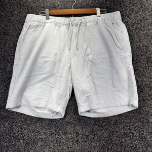 Abercrombie & Fitch Mens XL Light Blue Linen Blend Drawstring Pull On Shorts